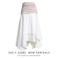 Весенняя популярная цветная комбинированная складывающаяся Талия, стандартная юбка в стиле Longuette h190520