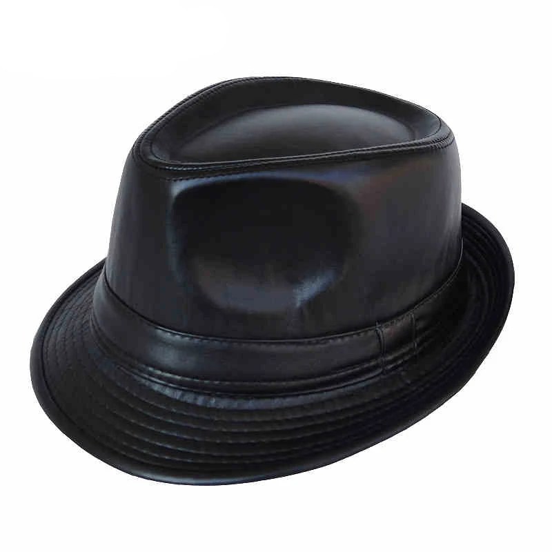 Натуральная овечья кожа высокое качество Мужская Черная Feminino Fedora шляпа для джентльмена зимняя теплая церковная Панама шляпа 20