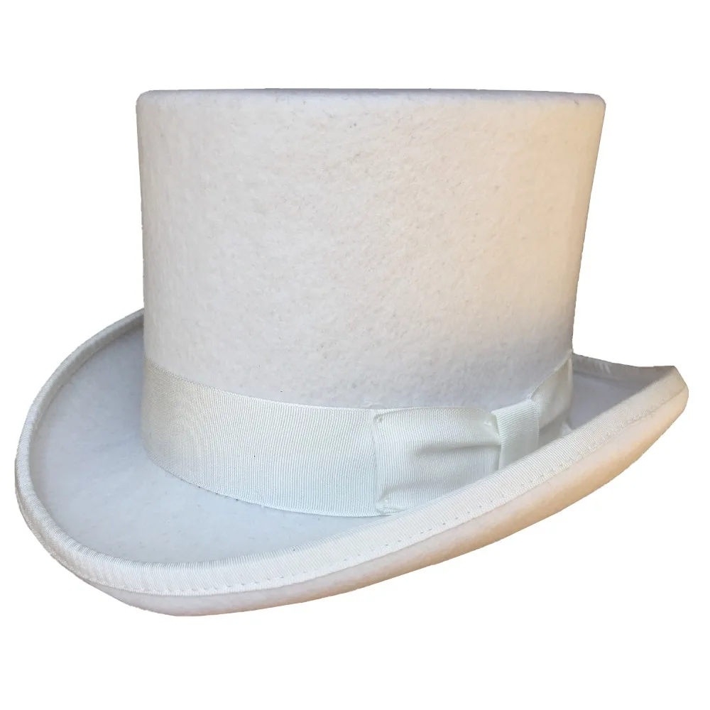 Buy 13.5cm 5 1/4" White Wool Felt Groom Wedding Hat