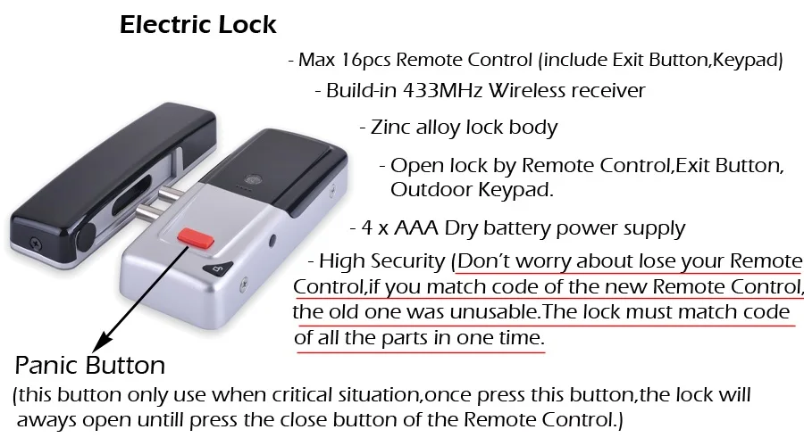 New Wireless Electric Door Lock Mortise Lock  (10)