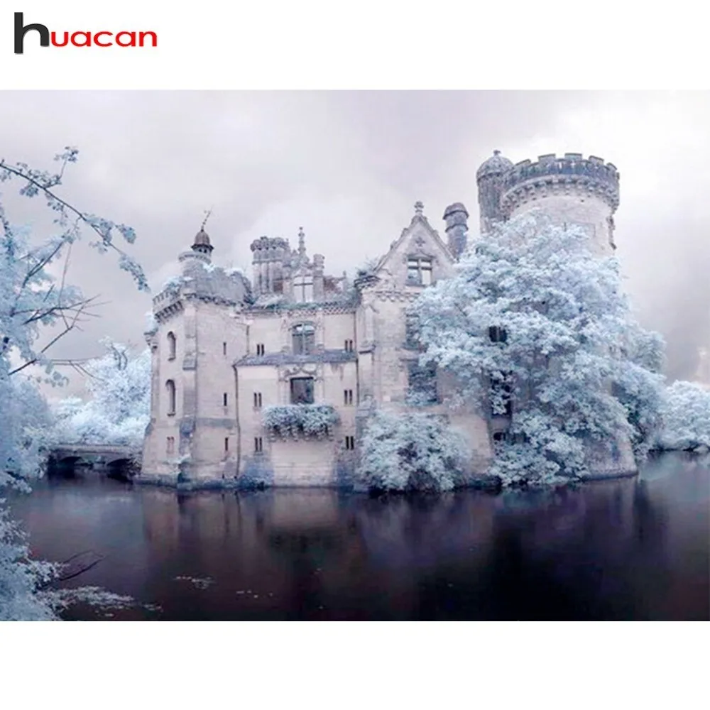 

HUACAN Paint With Diamond Landscape Diamond Embroidery Winter Full Square Drill Diamond Painting Cross Stitch Decor Home