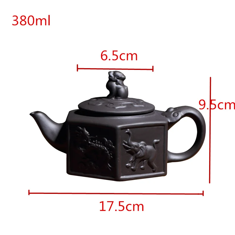 380 мл чайный набор кунг-фу Исин чайник ручной работы шестиугольный чайный горшочек, чашка 380 мл Zisha керамические китайские чайные церемониальный подарок