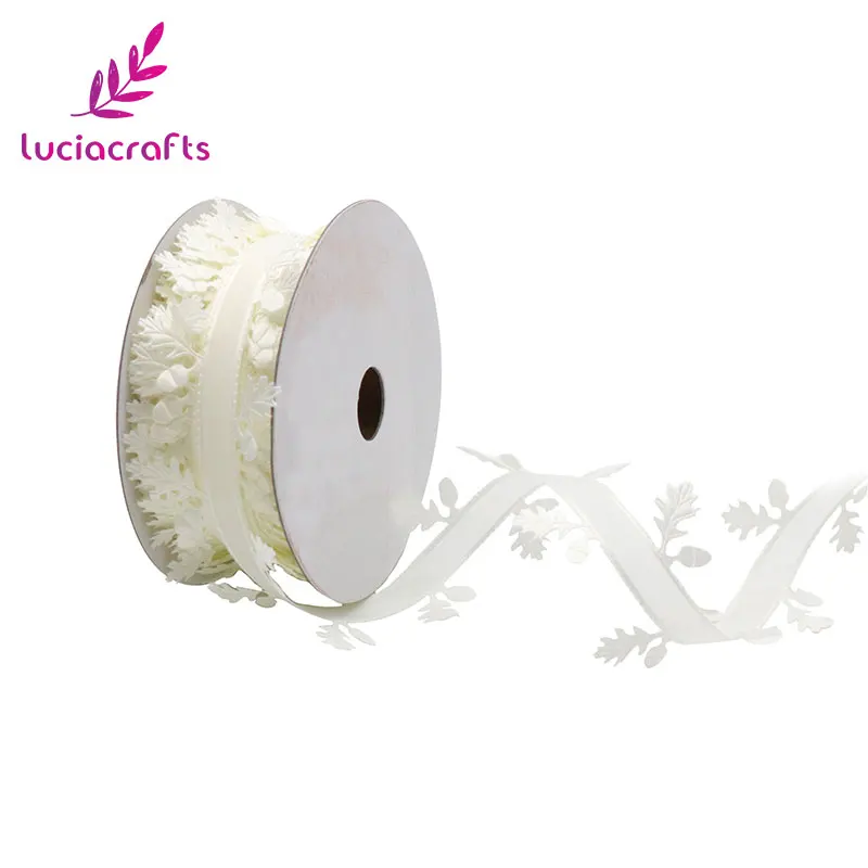 Lucia crafts 1 рулон/лот(10 м/20 м) 40 мм листья лоза гирлянды ленты пришить ткань кружево отделка ленты DIY материалы ручной работы Q0606