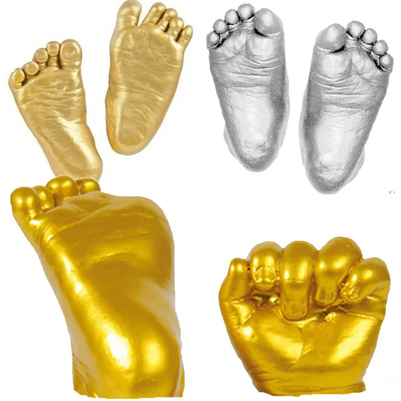1 комплект Горячая 3D гипсовые отпечатки рук следы детские руки и ноги литье мини комплект подарки Золото