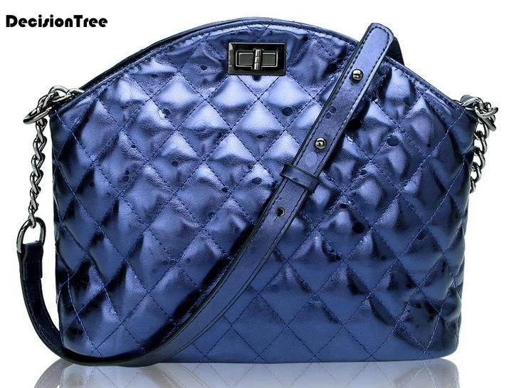 

2019 Genuine Leather Women Handbag Fashion Lattice Shell Shaped Ladies Solid Soulder Bag Famous Brand Designer Crossbody Bag