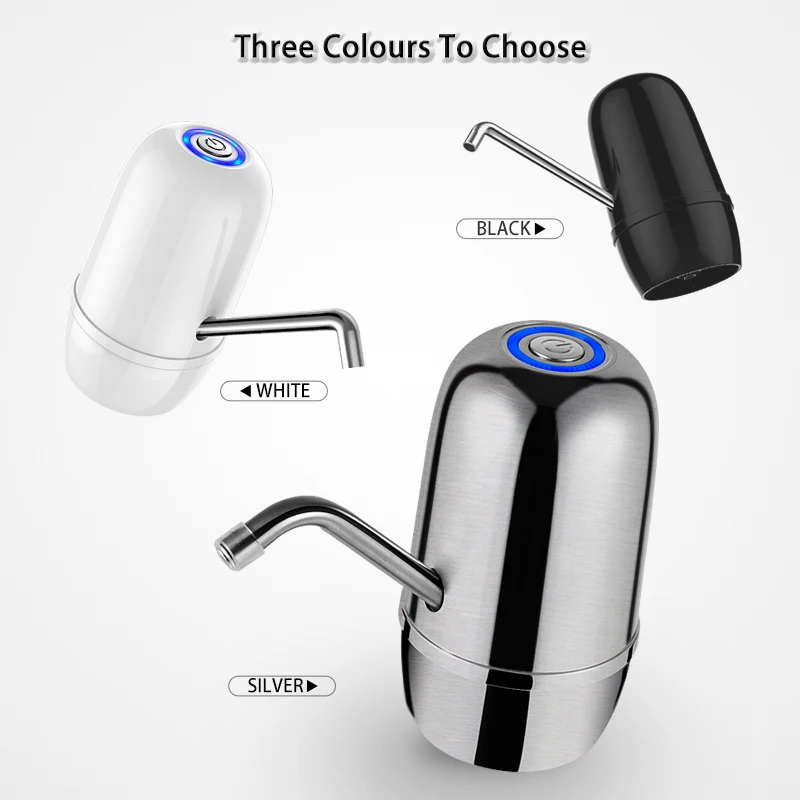 Mini Cold Water Dispenser Stainless Steel Powerful Dual Pumps Rechargeable Automatic Electric Gallon Water Bottle Pump Dispenser