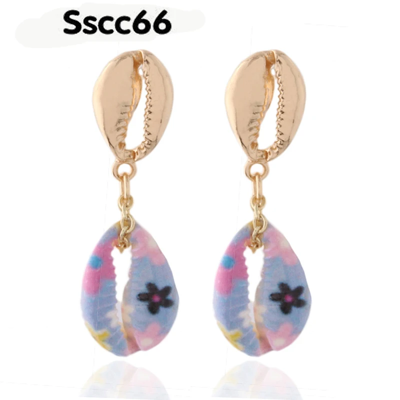 

Sscc66 pint shell Earring tiger danger Grape earrings metal shell earring Fashion Big Ear Drops Charm Earrings 2018