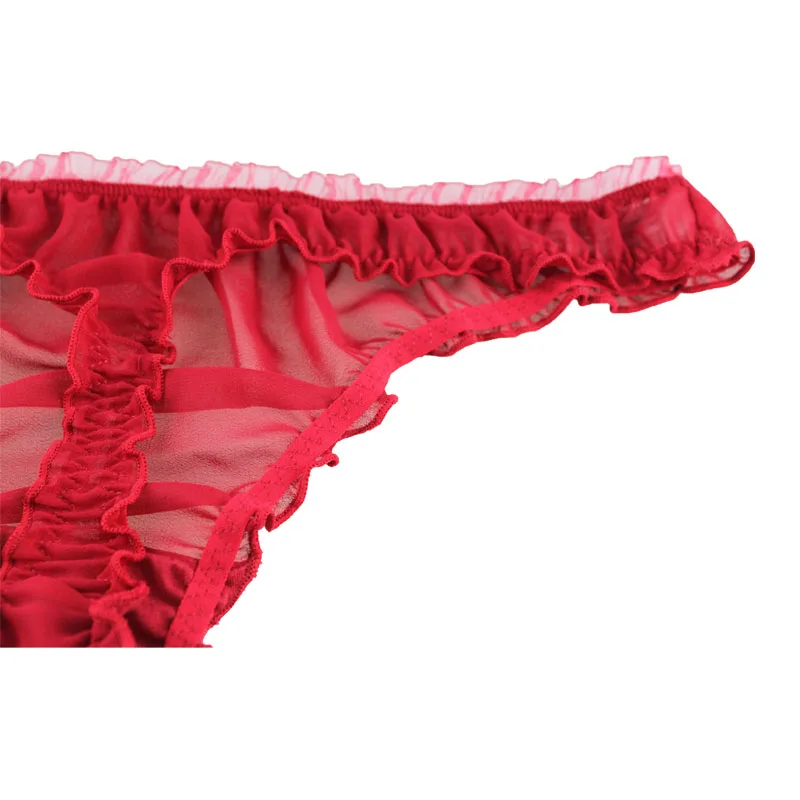 Mierside ZB0034 женские сексуальные красные шифоновые трусики удобные Стринги Дамское белье 2 шт./лот S/M/L/XL/XXL/3XL/4XL