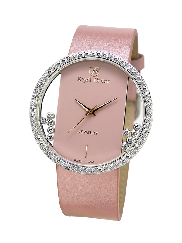 

Royal Crown Jewelry Watch 6110 Italy brand Diamond Japan MIYOTA virgin genuine Korean girls watch waterproof skeleton pink