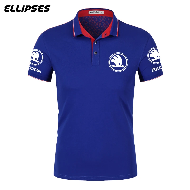

Skoda Car Polo Shirt for Man Summer Skoda Logo Polo Shirt Short Sleeve Male Cotton Turn-down Collar Tops Polo Shirt Men