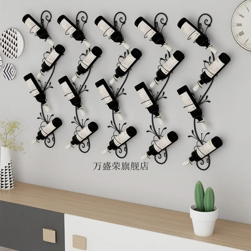 

Wall Mounted Wine Glass Rack Creative Floating Bottle Holder Metal Glassware Organizer for Diaplay Storage Customizable