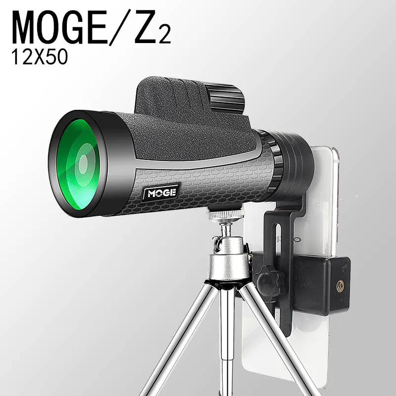

New HD 12x50 Zoom Monocular Telescope NOT Night Vision Powerful with Phone Camera Clip Tripod for Hunting Children Toy Gift Tool