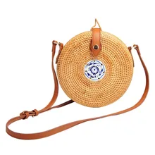 

NEW Vintage Women Handmade Straw Bag Wooden Color Female Pastoral Style Rattan Shoulder Bag&Cross-body Bag For Girl Teenager Hot