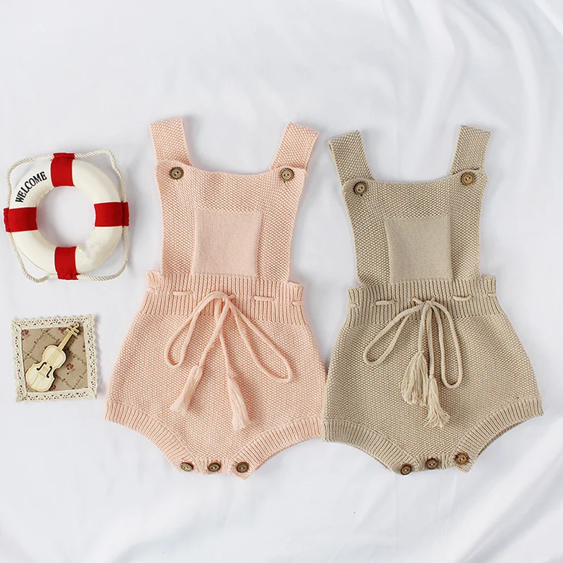 Baby Girls Knitted Bodysuits Cotton Sweaters Newborn Infants Clothes