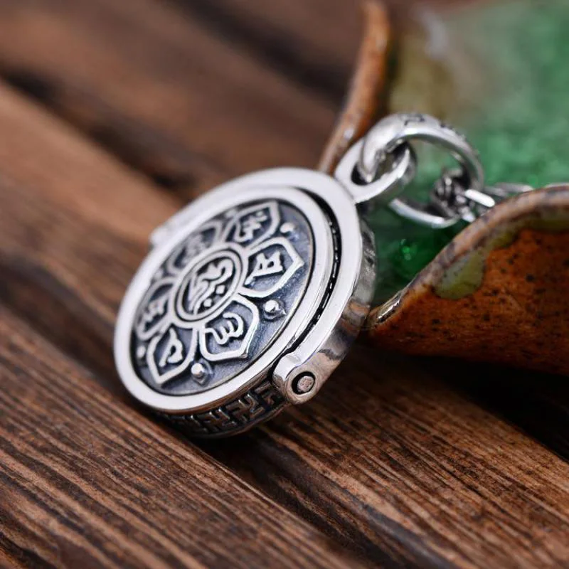 925-Sterling-Silver-Jewelry-Six-Words-Pendant-Om-Mani-Padme-Hum-Rotatable-Shifting-Lucky-Vintage-Buddha (3)