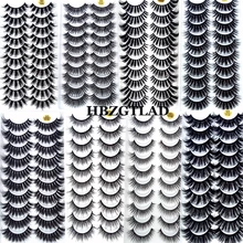 2019 NIEUWE 10 pairs 100% Echte Nerts Wimpers 3D Natuurlijke Valse Wimpers 3d Mink Wimpers Soft Wimper Verlenging Make Kit cilios 54