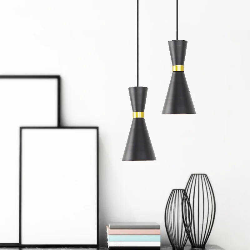 Minimalist Drop Pendant Light Black Aluminum Suspension Pendant Lamp Post Modern Pendant Light Restaurant Dining Nordic Pendant Lights for Home (10)