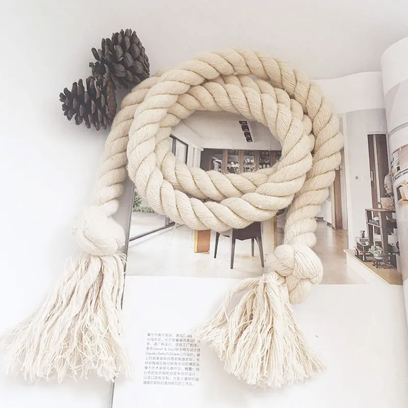 

American Creative Handmade Hemp Cotton Rope Curtain Rope Tassel Tieback Curtain Clip Curtains Accessories For Windows Decoration