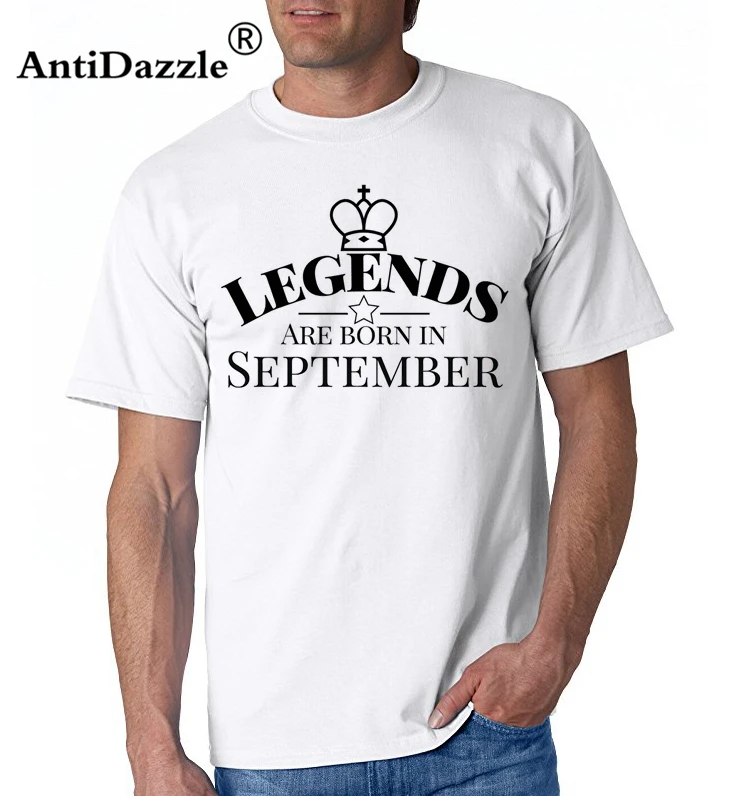 

Antidazzle Asian Size Wwholesale Legends are Born in September Men's Short Sleeve T shirt Punk Hipster Cool T-shirt Tees Tops