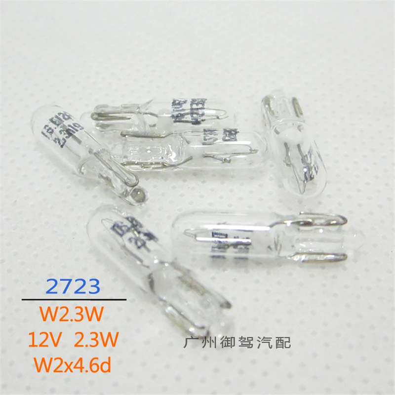 

Genuine part 4pcs/lot headlight halogen for 2723 W2.3W T5 12V 2.3W W2*4.6D 3700K bulb blake light width lamp