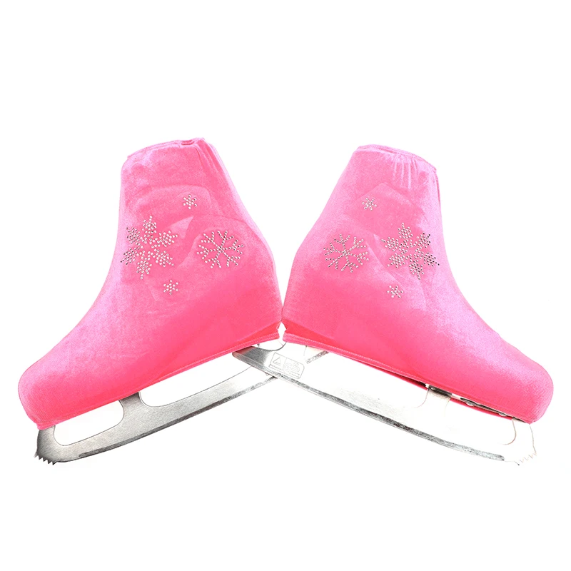 Figure Skating 24 Color Children Adult Velvet Shoes Cover Solid Roller Accessories Sports Rose Snow Pattern