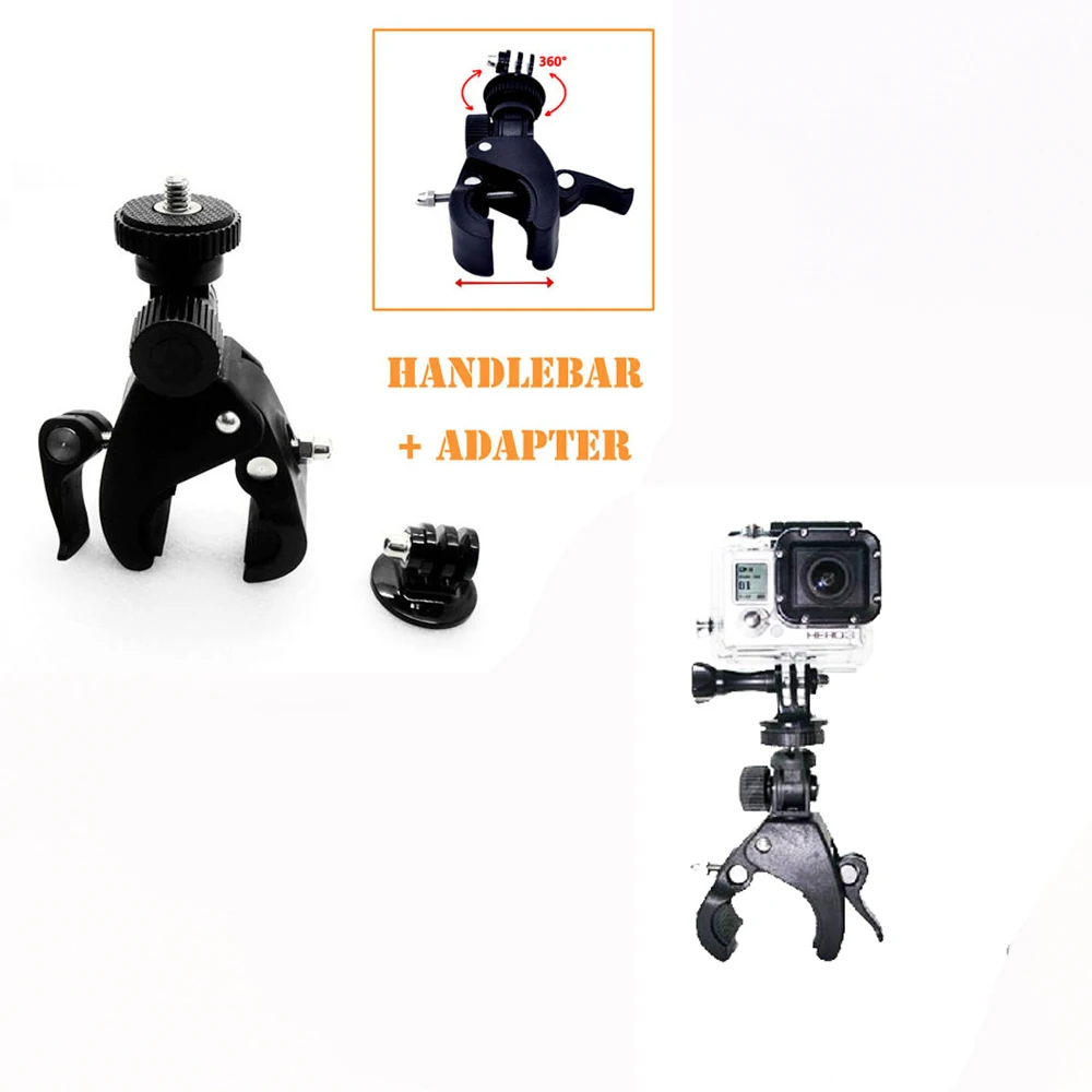 Tripods Adapters For Go pro Xiao yi 4k DLSR Camera Bike Holder Handlebar Mount 