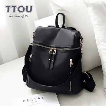 

TTOU Fashion Women Leather Backpacks Larger Capacity School Bags For Teenage Girls Vintage Solid Ladies' Travel Shoulder Bag
