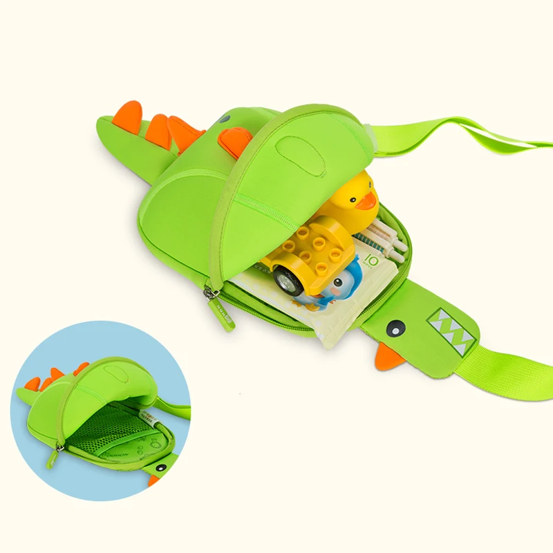 NOHOO, детская нагрудная сумка с объемным рисунком динозавра, Детская сумка через плечо для девочек и мальчиков, водонепроницаемая детская маленькая сумка-мессенджер с мультипликационным принтом