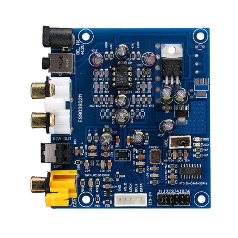 ES9038 Q2M I2S DSD Optical Coaxial Input Decoder DAC HiFi Audio Amplifier Board Headphone Output T0366