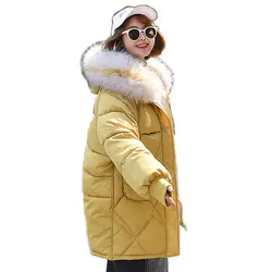 2019 Новая меховая парка с капюшоном casaco feminino Женская куртка, пальто плюс размер зимняя куртка женская Повседневная пуховая хлопковая