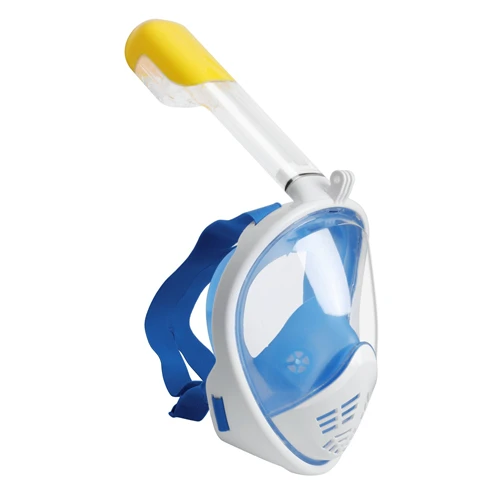 Маска для подводного плавания с защитой от тумана, для подводного плавания, тренировочная маска для подводного плавания, маска для подводного плавания с дышащей трубкой для плавания - Цвет: Blue White