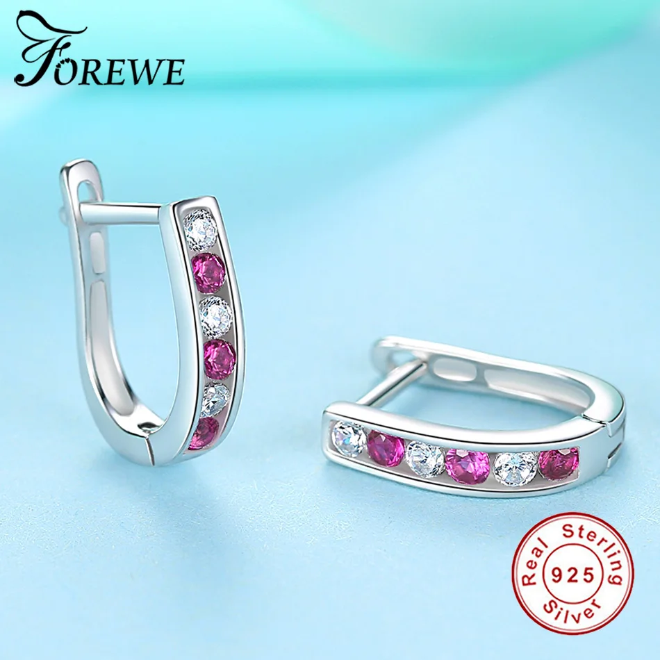 FOREWE серьги-кольца из стерлингового серебра 925, шикарные серьги со стразами для женщин, модные ювелирные изделия, женские серьги-подвески