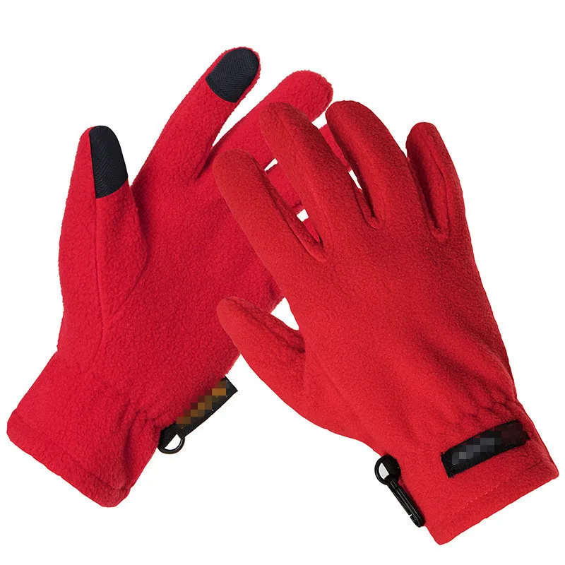 

Outdoor men women winter sport riding fleece warm thermal full finger gloves can touch screen sports wear resistant mitten