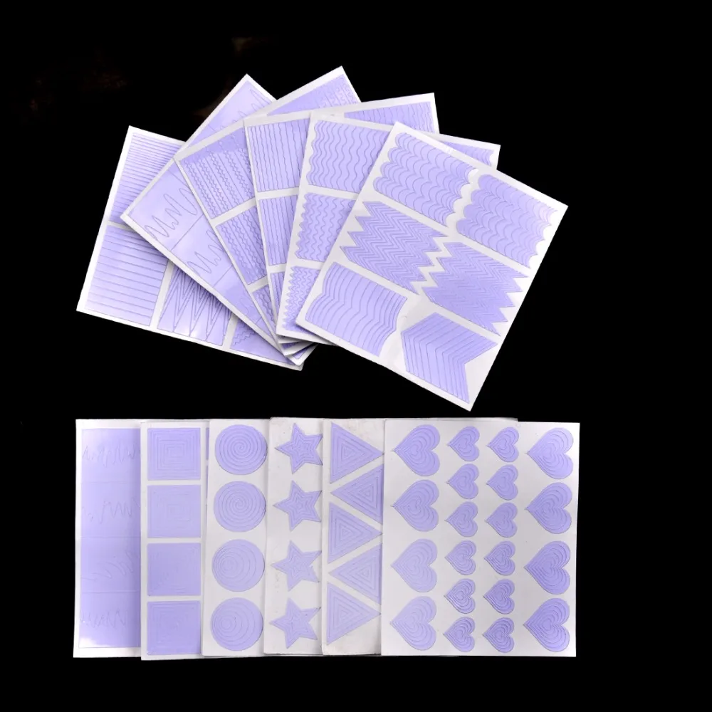 12pcs/set Nail Art Guide Tips Hollow Stencils Sticker French Manicure Template 3D Vinyls Decals Form Styling Tool nail stickers,nail art tools,nail art decoration,nail decals