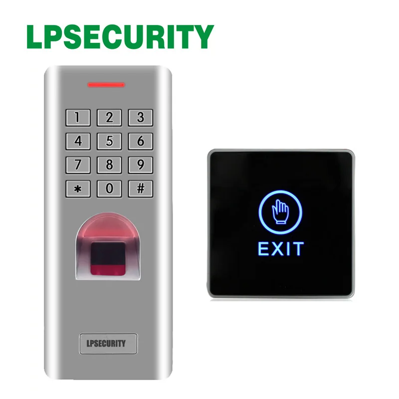 

Office use Waterproof biometrics fingerprint access control keypad reader with Backlight LED Touch Exit Button