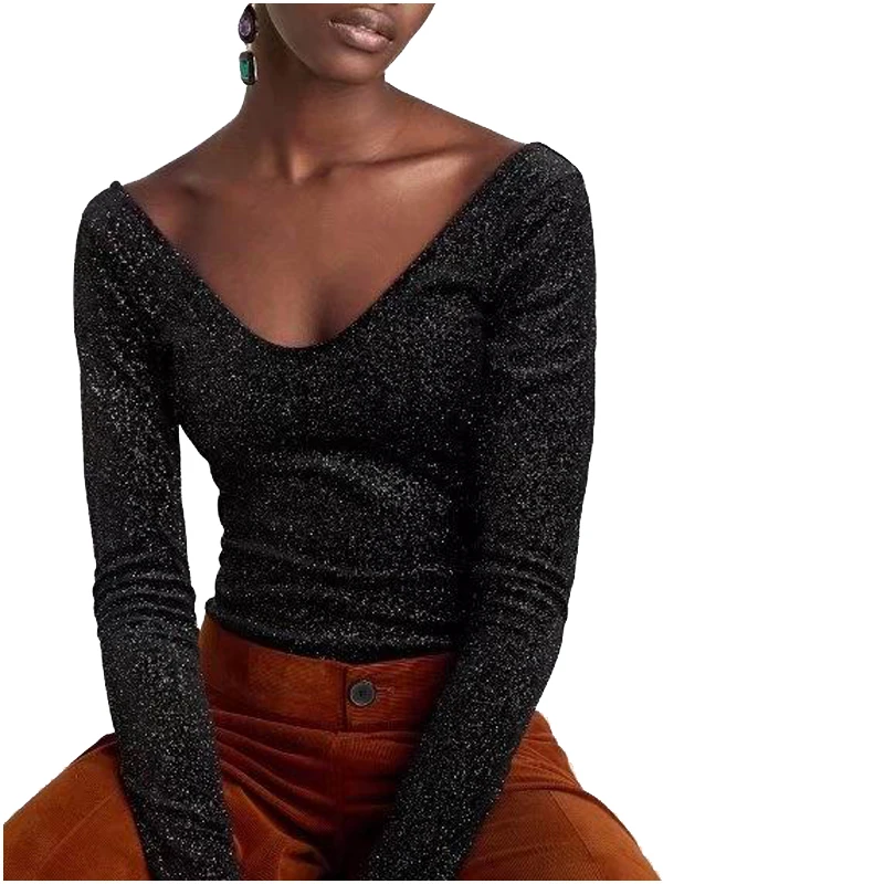 NYMPH 2018 Spring Velvet Women Bodysuits Bottom With Snap Closures