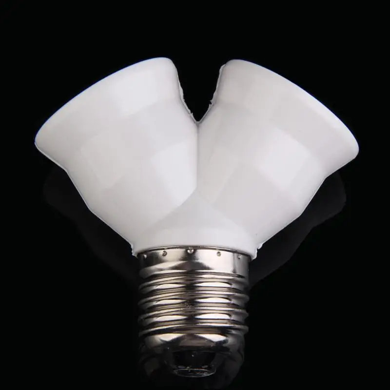 Creative E27 Extend BaseDual Double Halogen Light Lamp Copper Contact Adapter Converter Light Lamp Bulb Lamp Holder Bulb Holder
