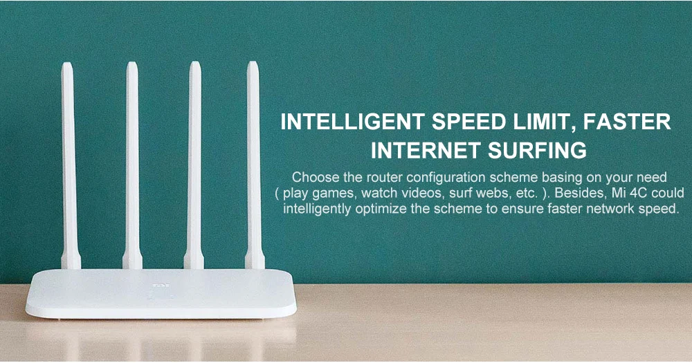 Original Xiaomi Mi 4C Wireless Router 300Mbps / Four Antennas / 2.4GHz
