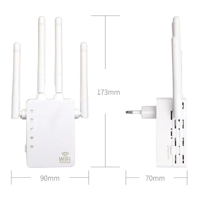 AC 1200 Мбит/с беспроводной 2,4G/5G двухдиапазонный маршрутизатор Wi-Fi с функцией репитера 4 высокой антенны EU plug