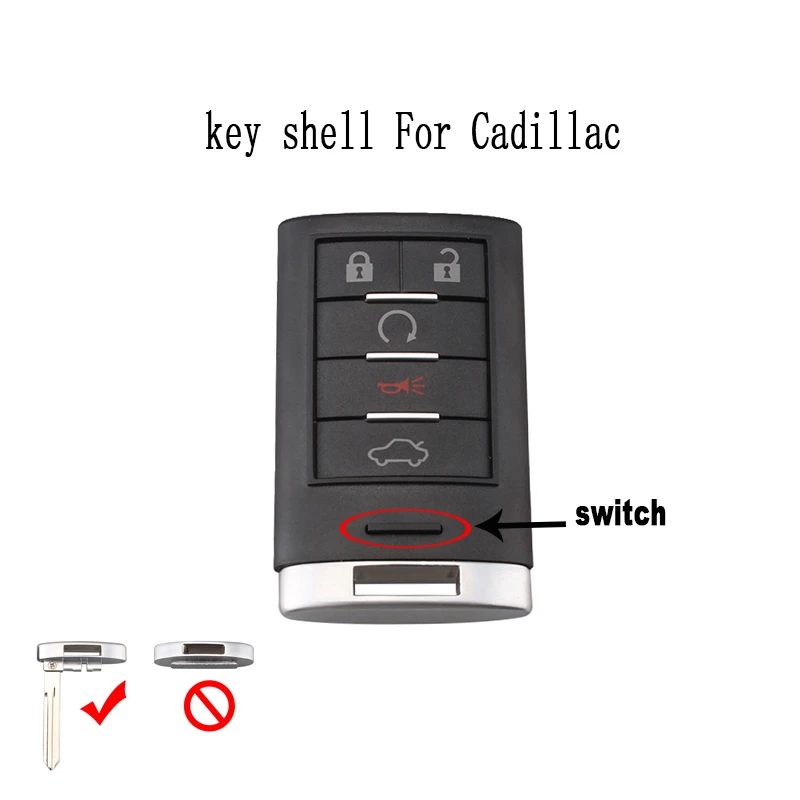 5 кнопок умный дистанционный чехол для ключей Fob Cadillac DTS CTS STS XTS 2005 2006 2007 2008 2009 2010 2011