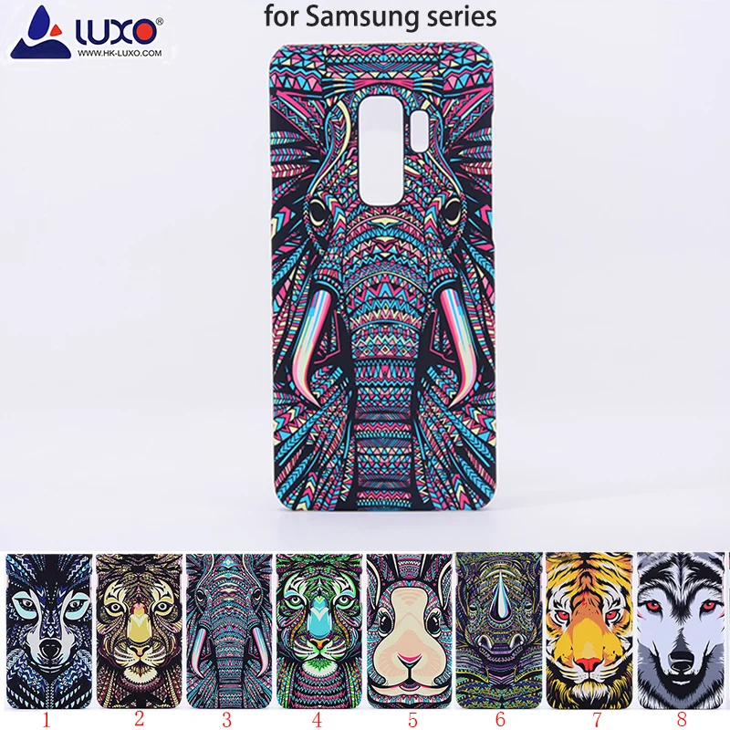 

Luxo King Series Animal Faces Cover Lion Wolf Elephant Pattern Hard Back Phone Case for Samsung Galaxy J4 J6 Plus 2018