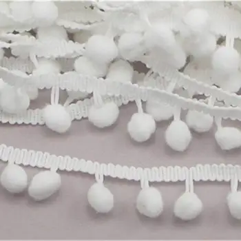 

5Yards Hot Sale 10MM Pom Pom Trim Ball Fringe Ribbon DIY Sewing Accessory Lace For Home Party Decoration 5BB5483