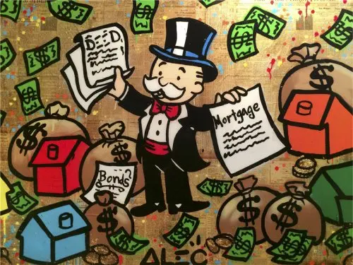 Monopolyingly Art Canvas Painting Street Artist Scrooge Mcduck Dollar Sign Statue Poster Wall Picture for Living Room No Frame - Color: AM007