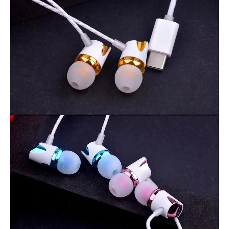 Проводные наушники USB Type C с защитой от обертывания микрофоном вкладыши для Xiaomi 8SE