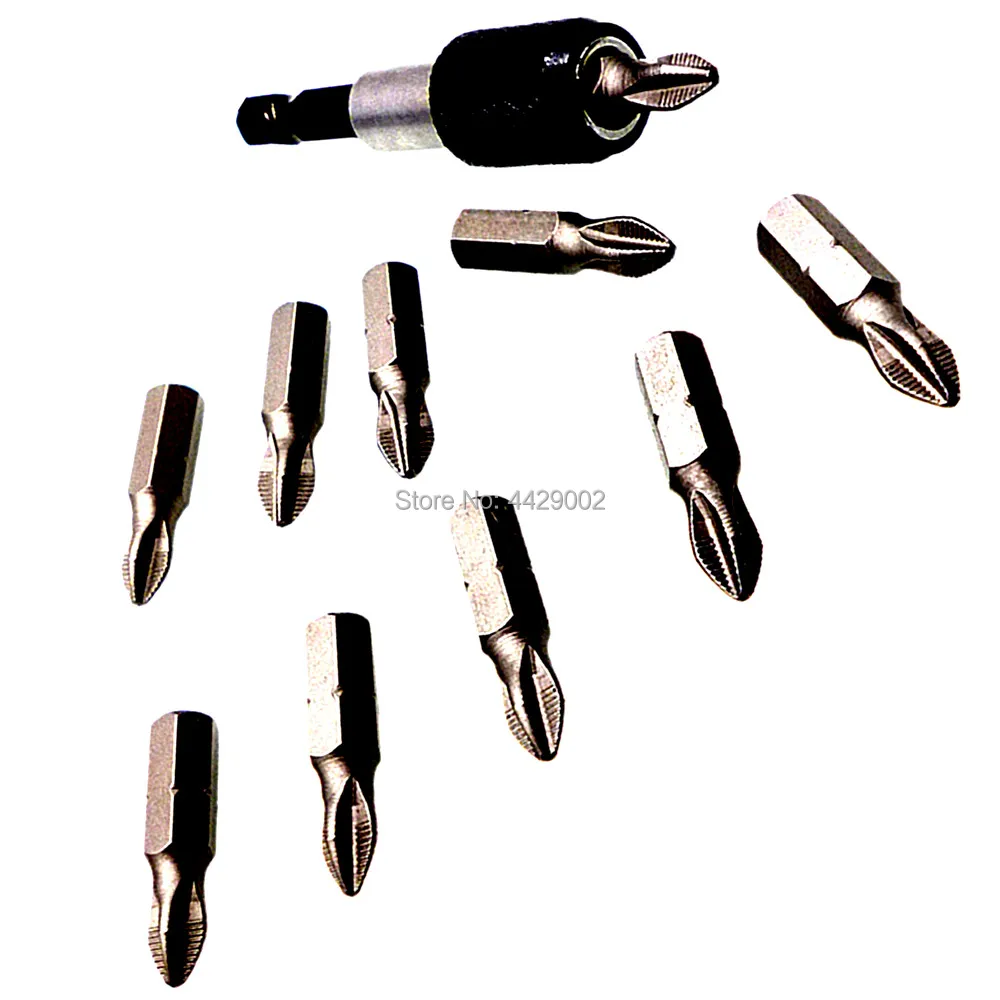 

10pcs 25mm PH2 Phillips Plasterboard Drywall Screwdriver Bits Screwdriver Insert Bits w/ 60mm Quick Release Magnetic Bit Holder