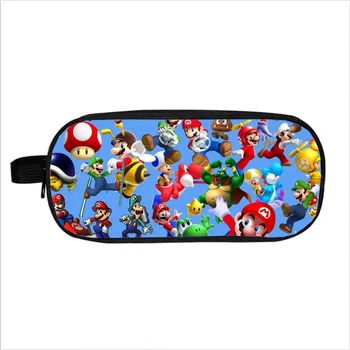 

Mario Bros Pencil Holder Sonic Children School Case Bag Kids Cartoon Bag Boys Girls Purse Wallet Gifts