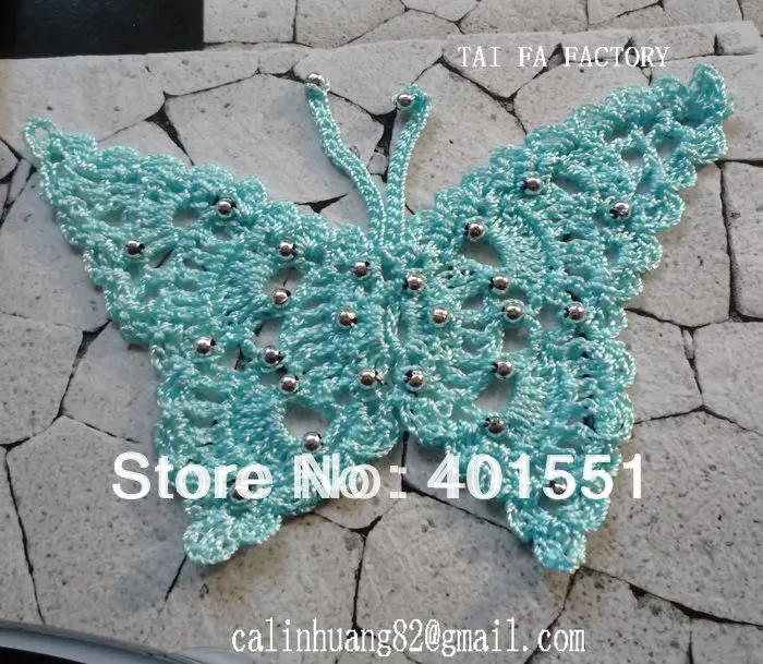 100 handmade FOR crochet hat wbead butterfly applique KlTJF1c