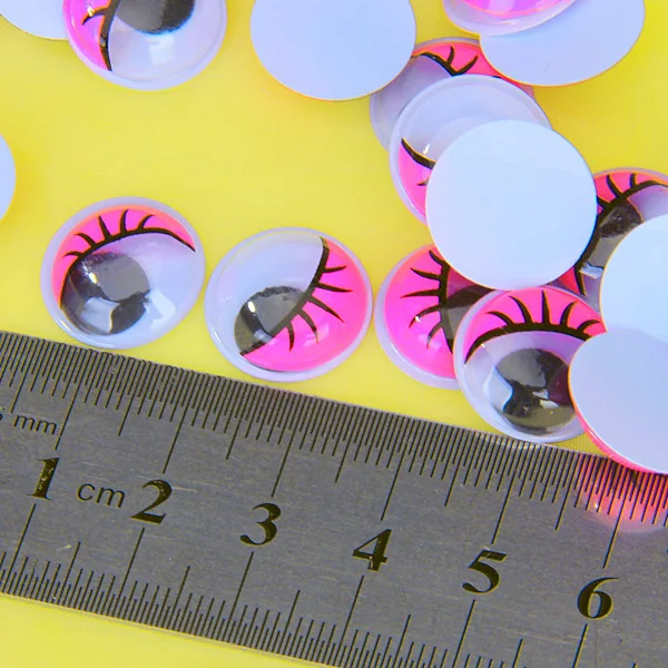 100± 15mm Coloured Eyelashes Jiggle Wiggly Google Googly Eyes Craft Scrapbooking