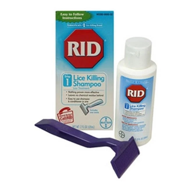 Bayer Healthcare MER81082481 2 oz Rid Lice Treatment Shampoo with Comb Piperonyl Butoxide & Pyrethrins