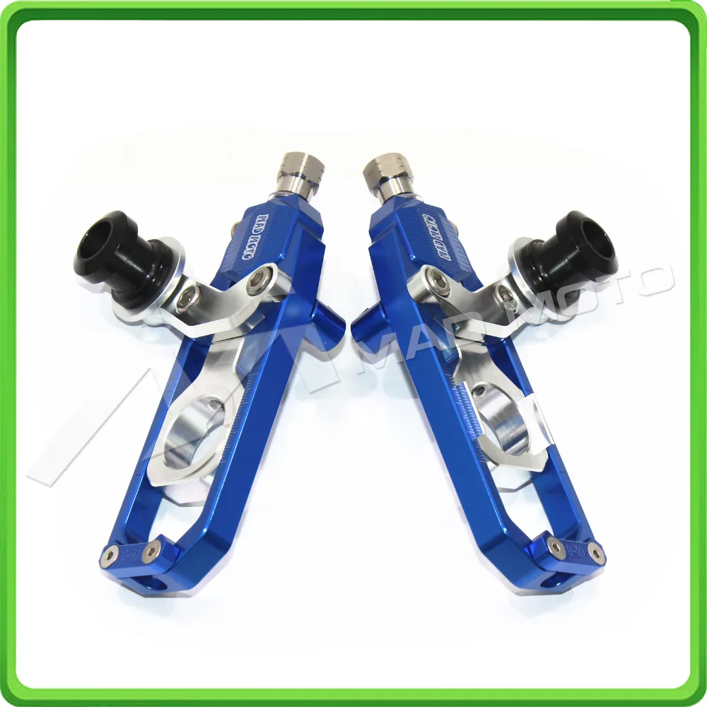 Motorcycle Chain Tensioner Adjuster with bobbins fit for HONDA CBR 600 RR CBR600RR 2005 2006 2007 2008 2009 2010 Blue & Silver (3)
